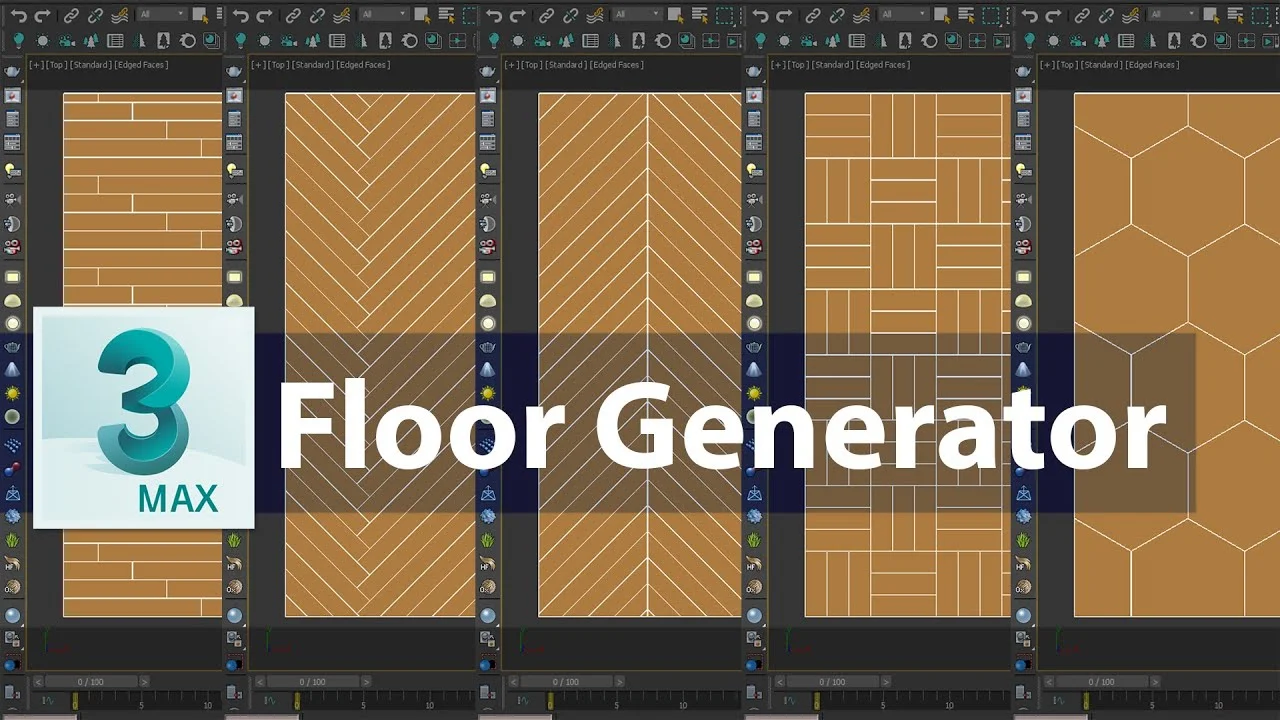 Top 12 3Ds Max Plugins for Visualization in 2026 Procedural wood flooring created in 3Ds Max with the FloorGenerator plugin