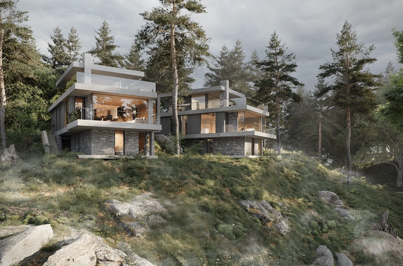 The Best 3D Visualization Studios in Norway Photoreal 3D visualization of modern forest villas for the Norwegian residential market