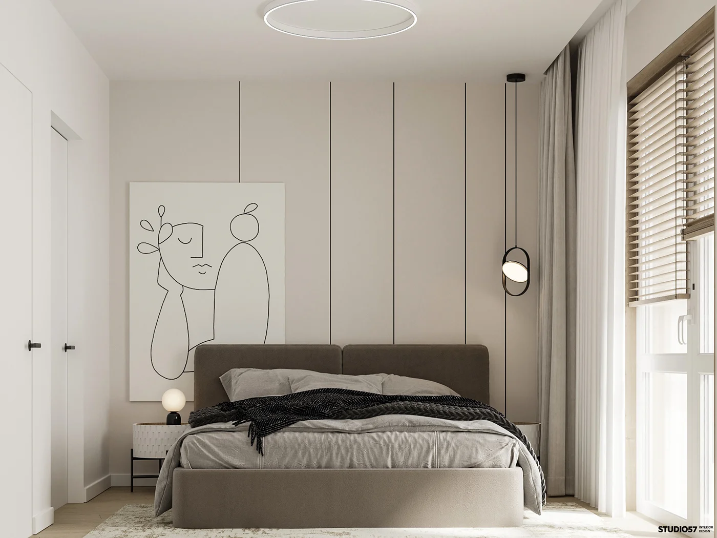 Best 3D Rendering Companies in Lithuania Photorealistic 3D interior rendering of a modern bedroom illustrating Lithuanian visualization quality