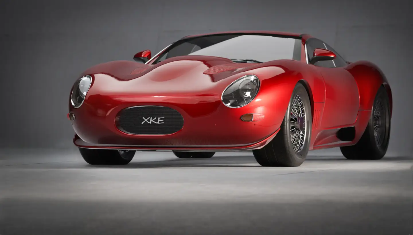 Creating A Custom 3D Car Model In Maya Front view of a custom 3D car model rendered in Maya.