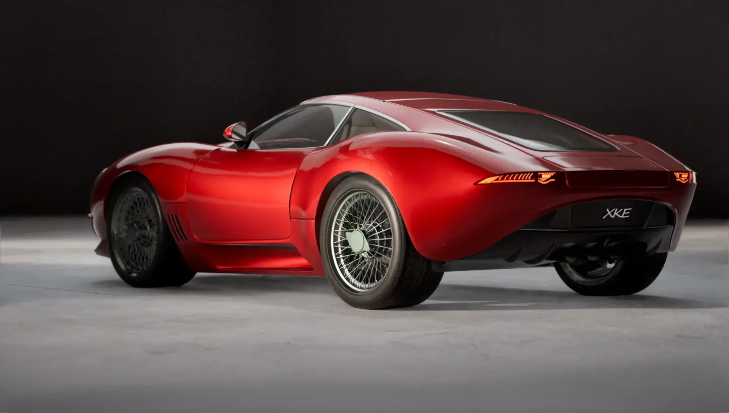 Creating A Custom 3D Car Model In Maya Final rear view of a custom 3D car render created in Maya.