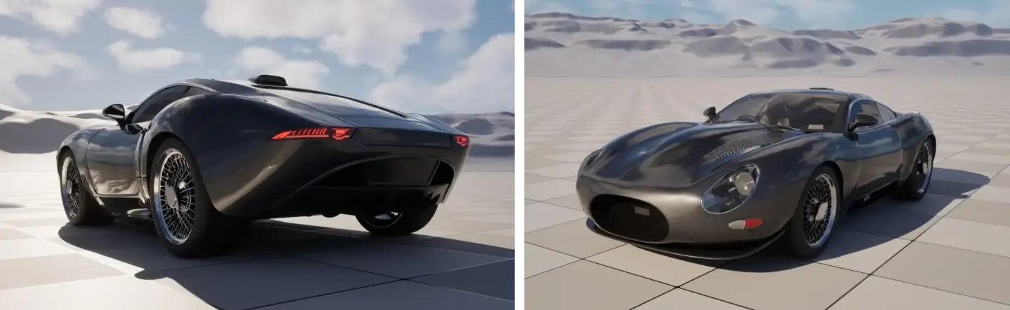 Creating A Custom 3D Car Model In Maya Photorealistic custom 3D car renders shown in outdoor lighting and environment.