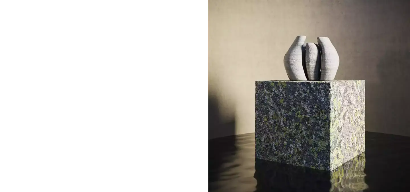 Minimal product display with sculptural object on stone cube, top 3D product modeling and design companies in 2025 how to choose the right partner