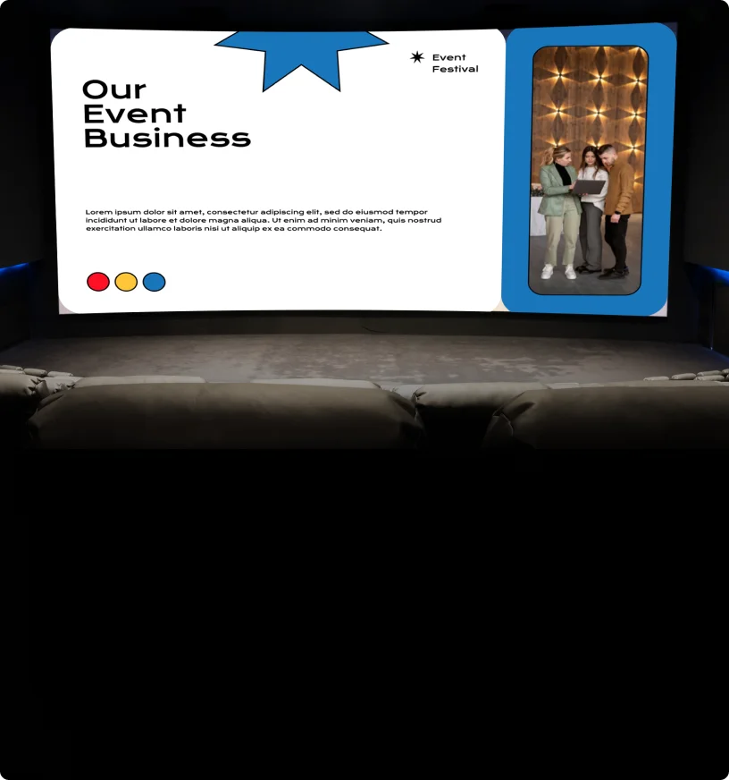 Presentation design portfolio example, pitch deck slide created by Maverick Frame Studio
