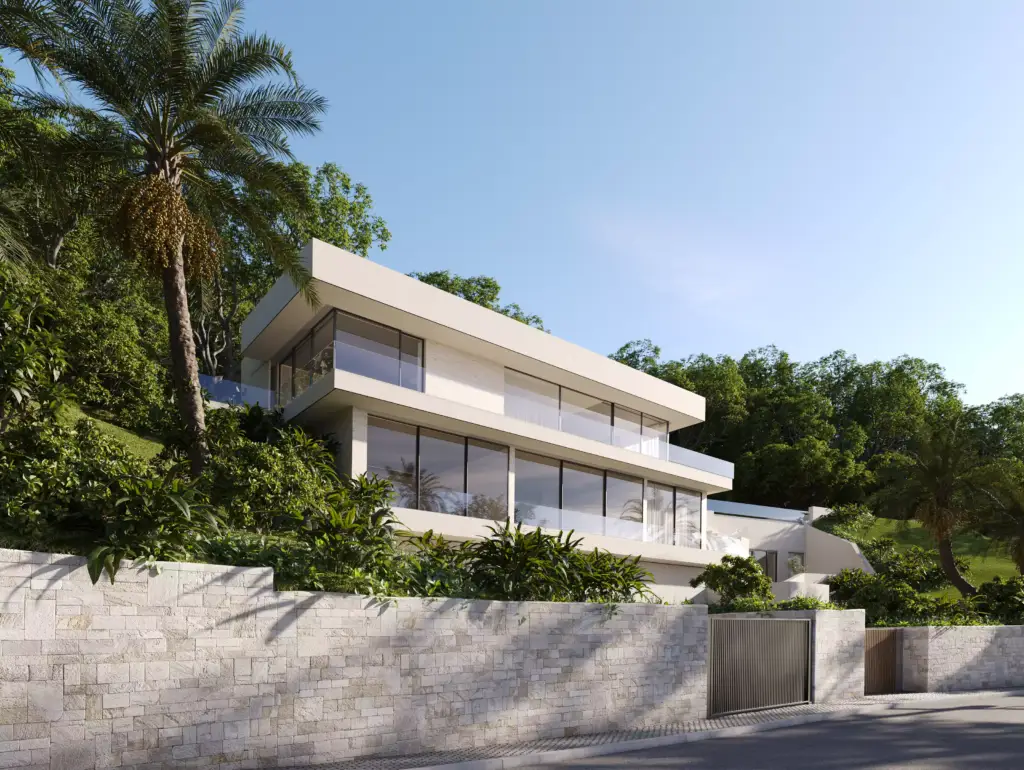 Sun-optimized luxury villa CGI render, architectural visualization by Maverick Frame Studio