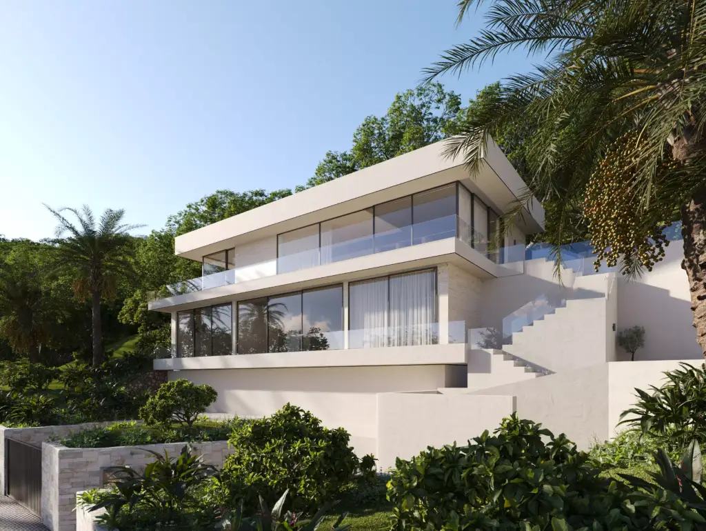 Sun-optimized luxury villa CGI render, architectural visualization by Maverick Frame Studio
