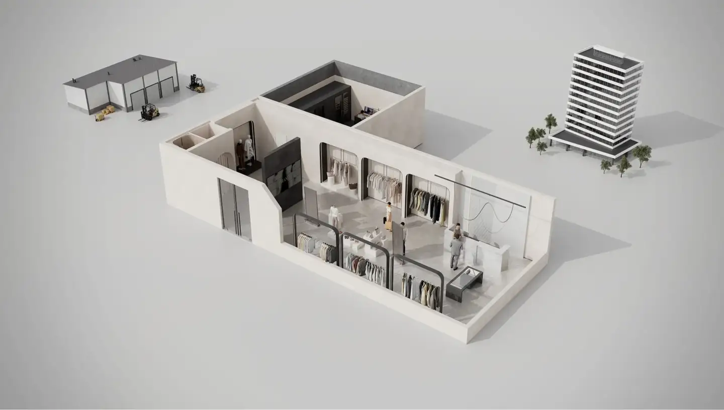 10 Best Architecture Blogs to Follow in 2026 Architectural visualization of retail interior cutaway with showroom layout