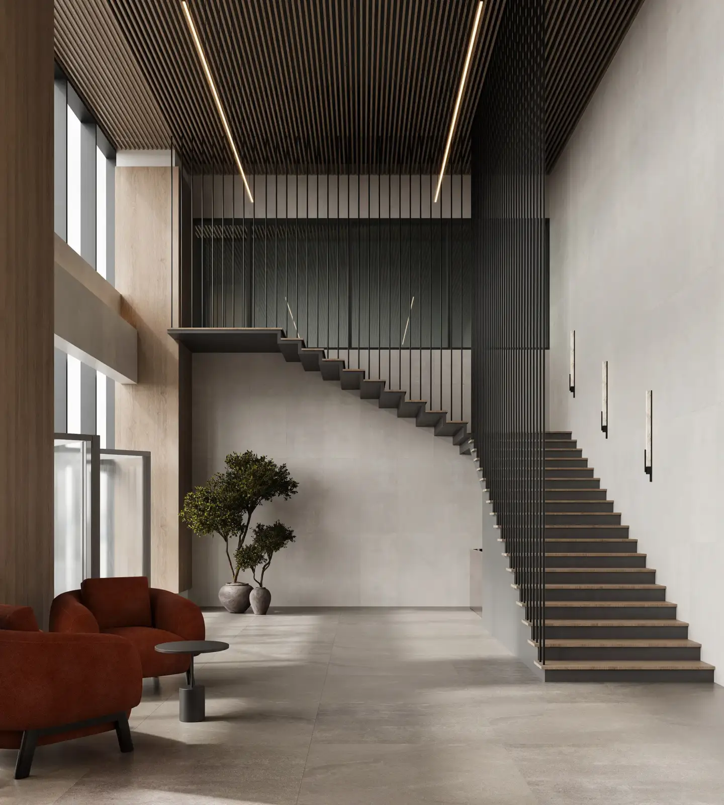 Best 3D Rendering Software for Interior Design in 2026 Architectural lobby produced with 3D visualization software interior design for large scale spaces