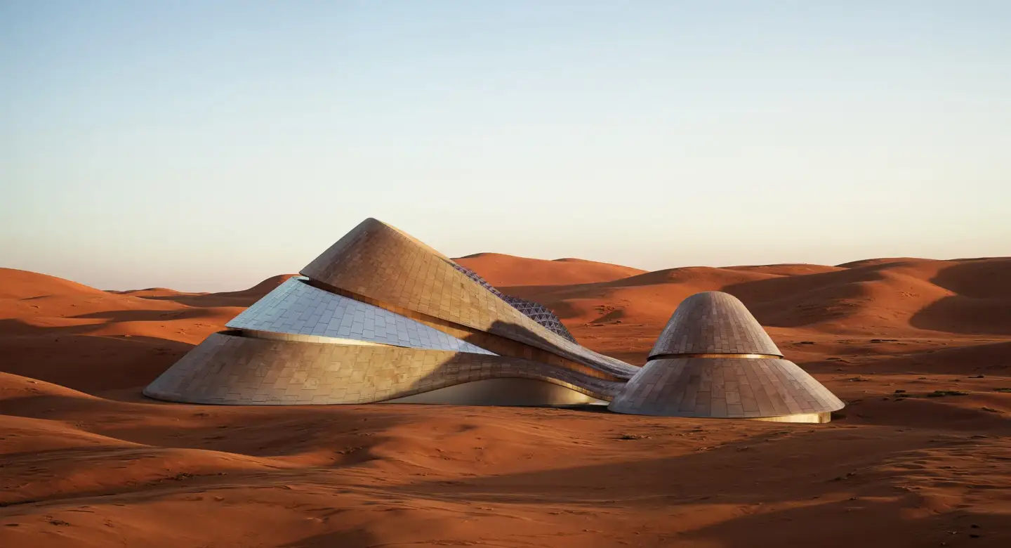 10 Best Architecture Blogs to Follow in 2026 Contemporary desert architecture building set within sand dunes landscape