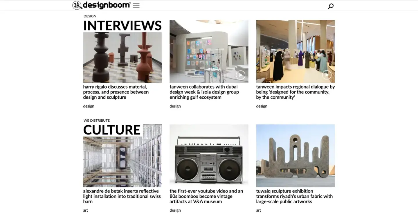 10 Best Architecture Blogs to Follow in 2026 Designboom homepage showing contemporary design and architecture news layout