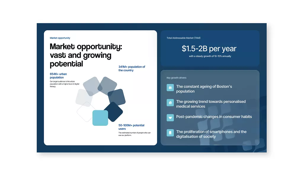 Market opportunity slide from the home nurse app investor presentation
