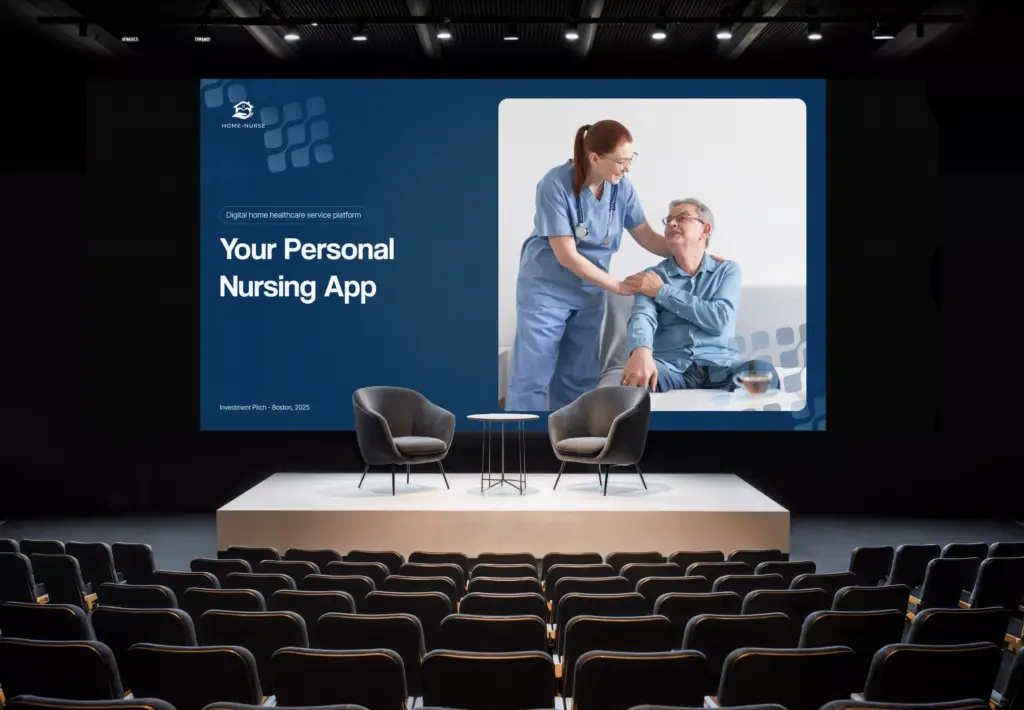Cover slide of the home nurse app investor presentation