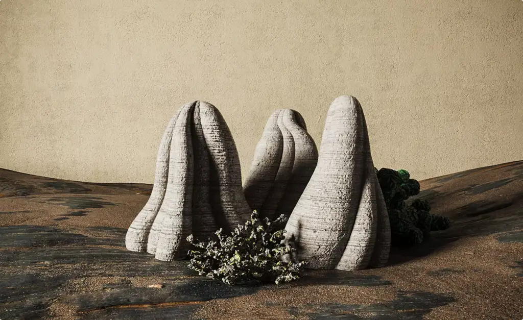 3D-product-renderings-abstract-stone-mounds-landscape