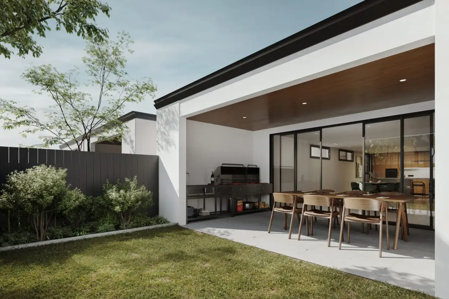 3D Rendering Pricing Guide: How Much Do 3D Renderings Cost in 2026 Open backyard patio and modern home interior, how much do renderings cost for residential projects