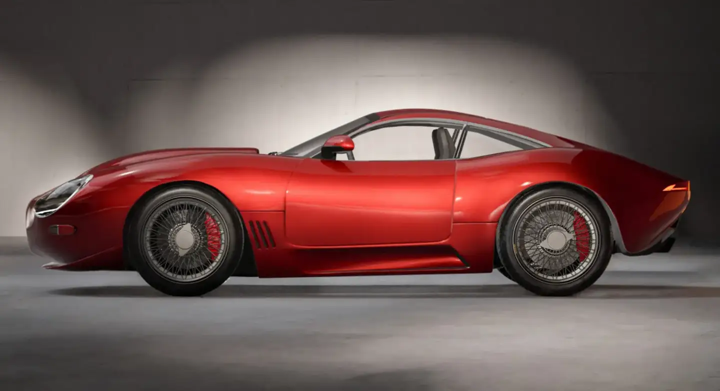 3D Rendering Pricing Guide: How Much Do 3D Renderings Cost in 2026 Red sports car studio render in side view, product 3D rendering services cost example