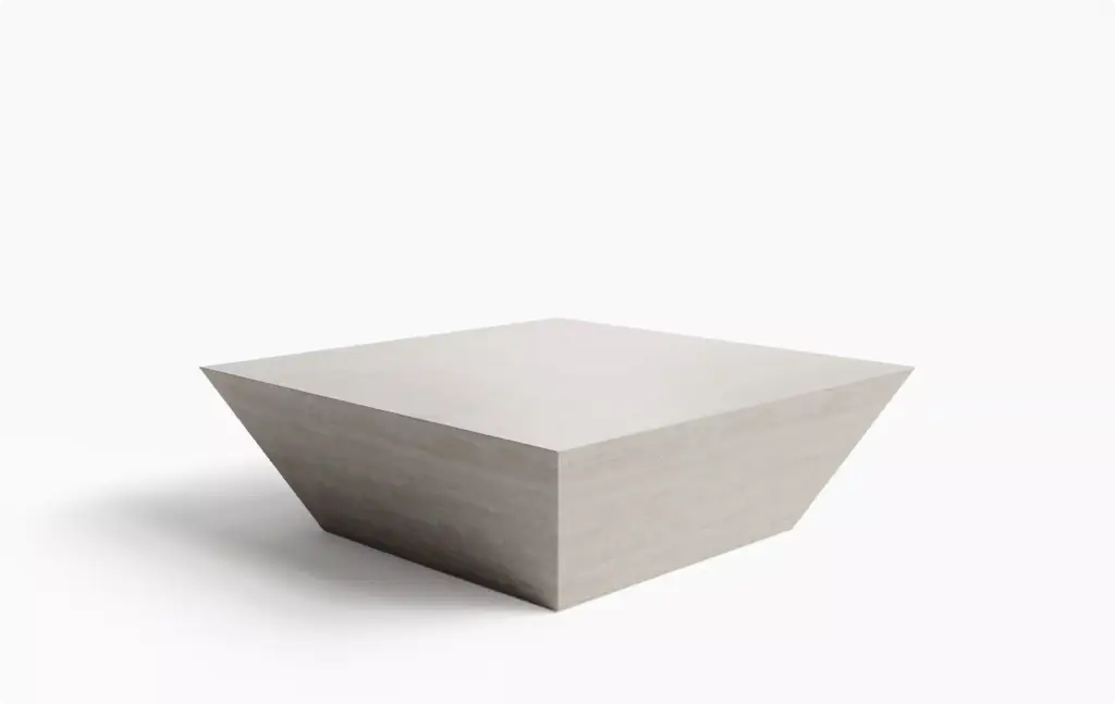 3D Furniture Rendering Portfolio minimalist stone coffee table isolated on white