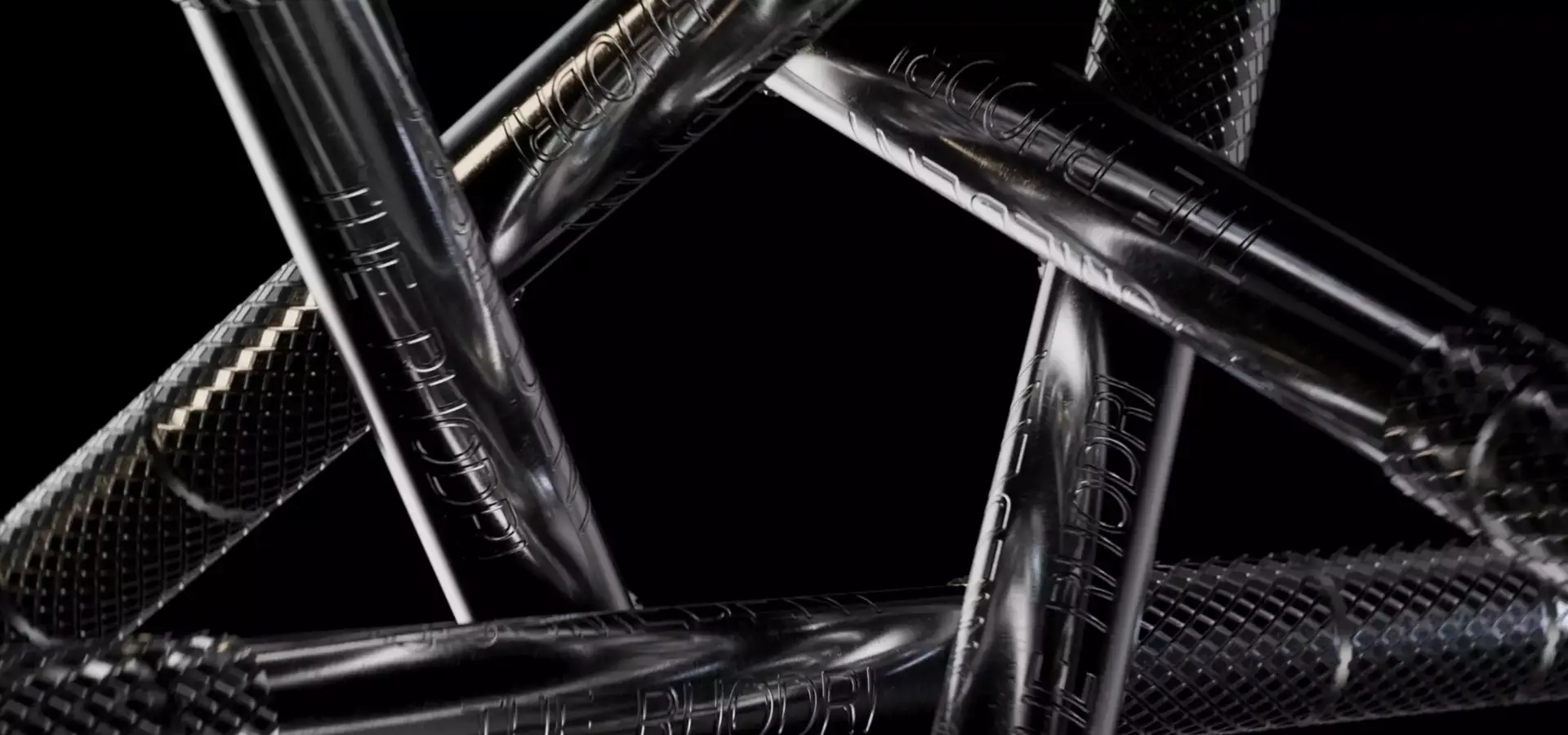 Dental implant screws in 3D medical animation video on black background with metallic textures
