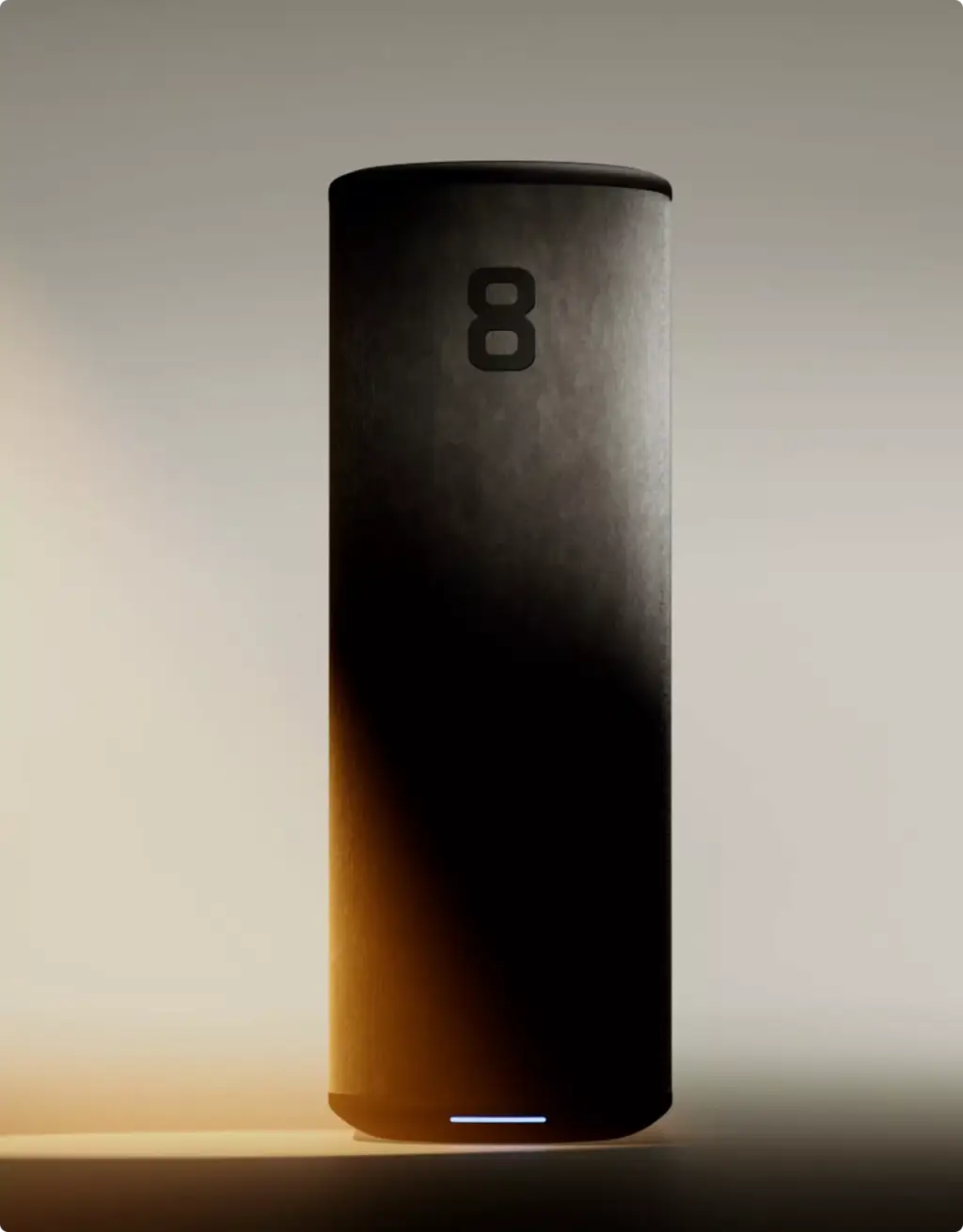 Minimal cylindrical device render with soft lighting for 3D Product Animation Portfolio