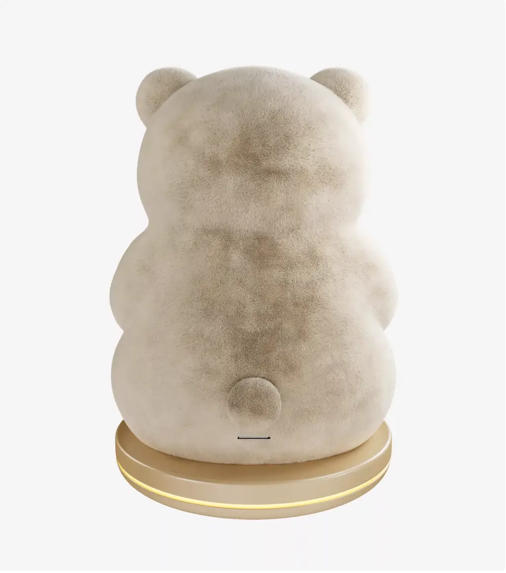 Rear view plush bear render on round base for 3D Product Modeling Portfolio
