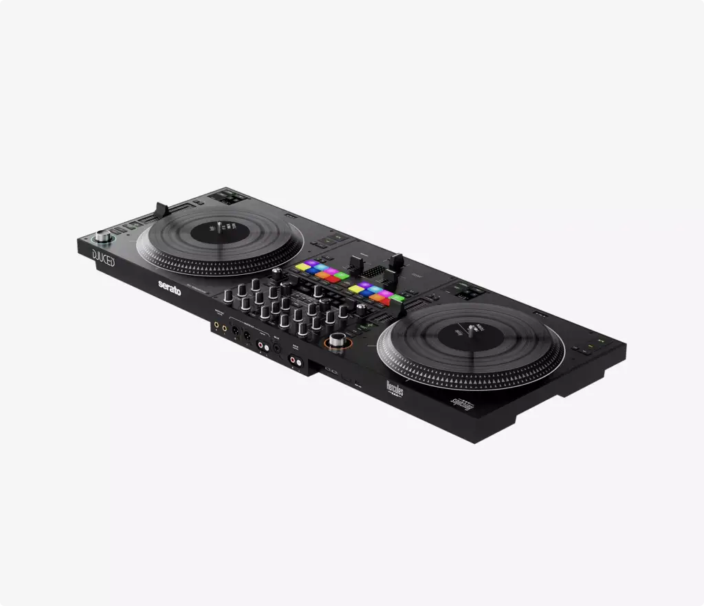 Angled DJ controller product render for 3D Product Modeling Portfolio