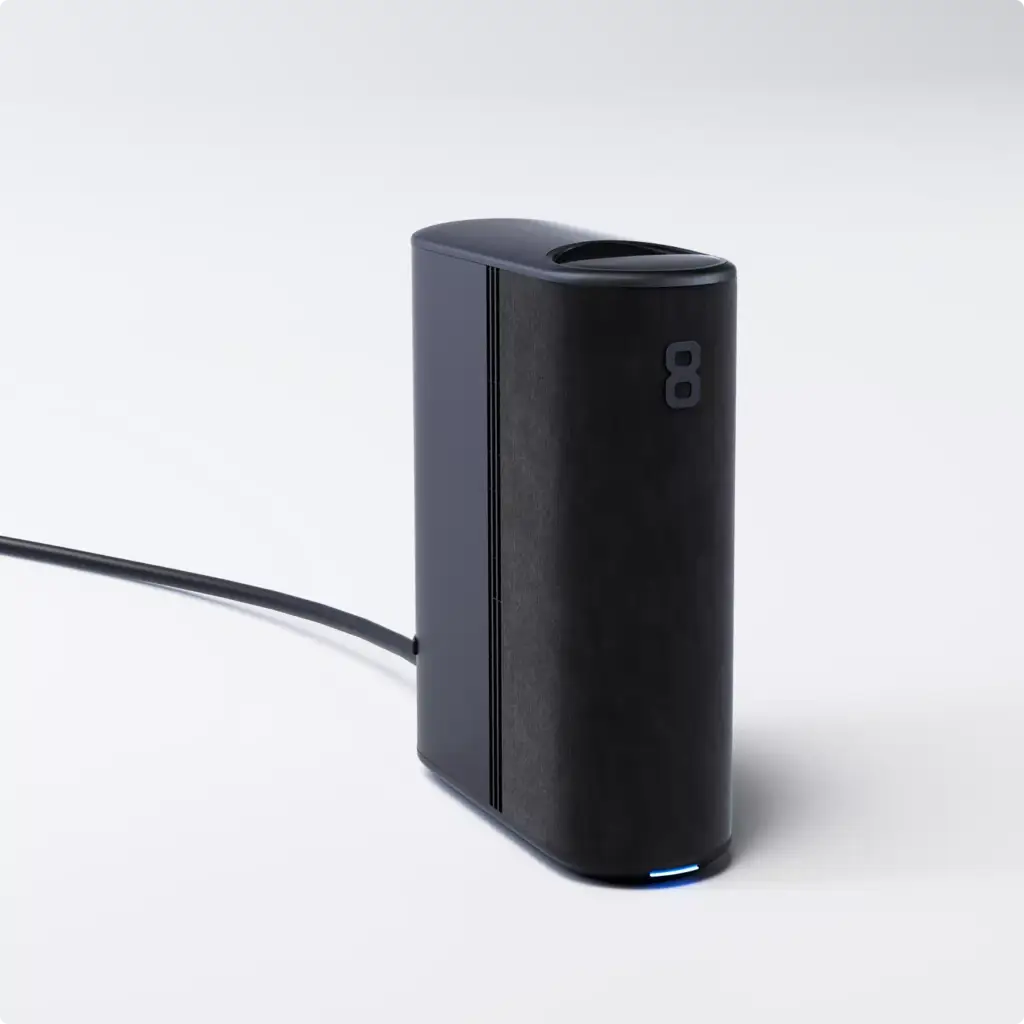 Minimal black product render with blue light for 3D Product Modeling Portfolio