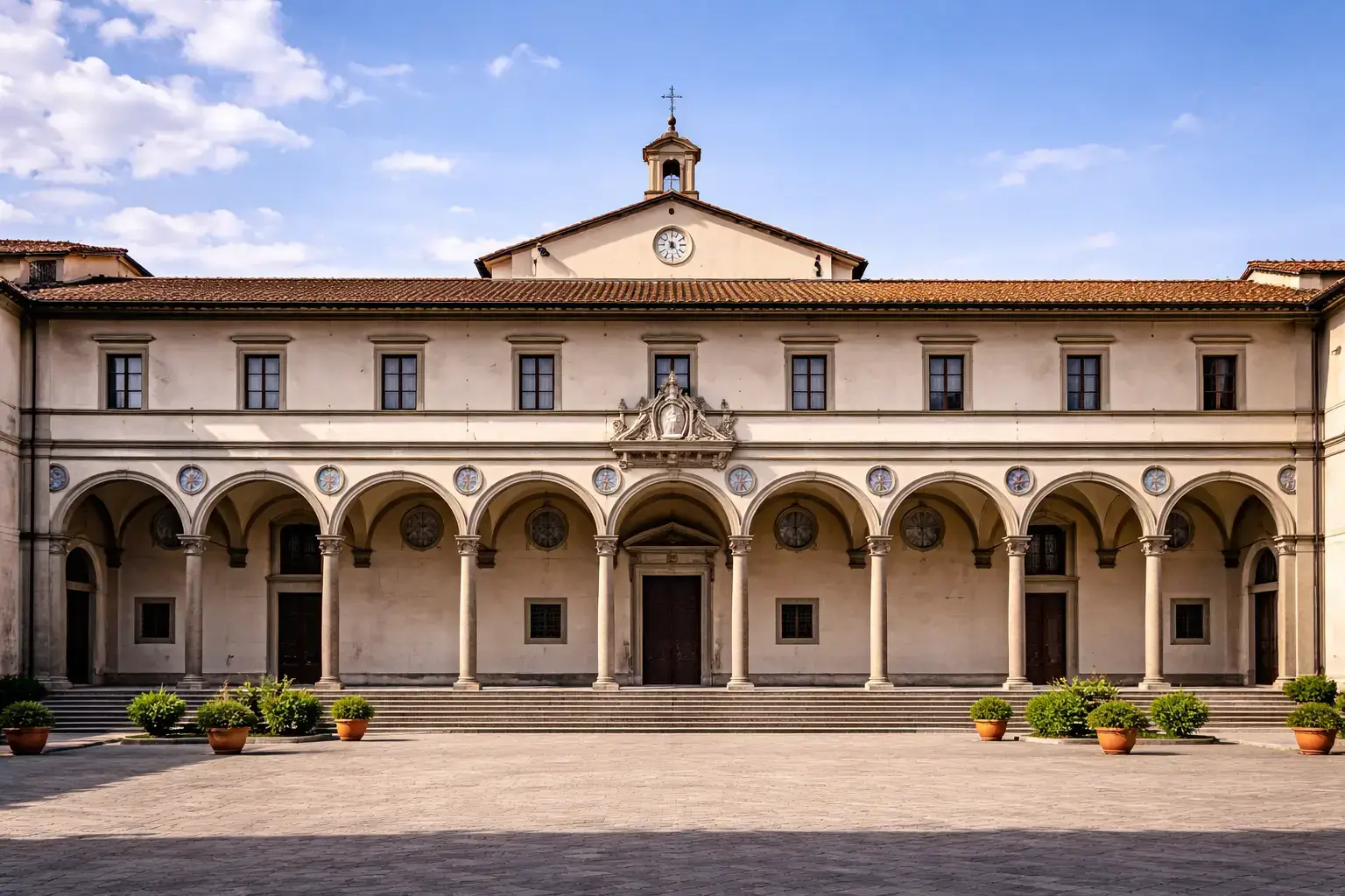 Renaissance Architecture: How Classical Order Shaped European Design Arcaded Renaissance courtyard with balanced proportions and a long symmetrical facade