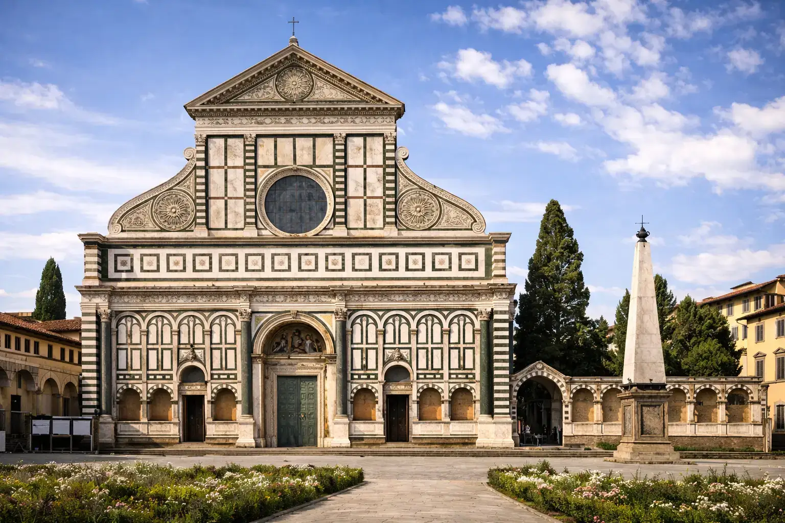 Renaissance Architecture: How Classical Order Shaped European Design Renaissance church facade with geometric marble patterns, a round window, and classical symmetry