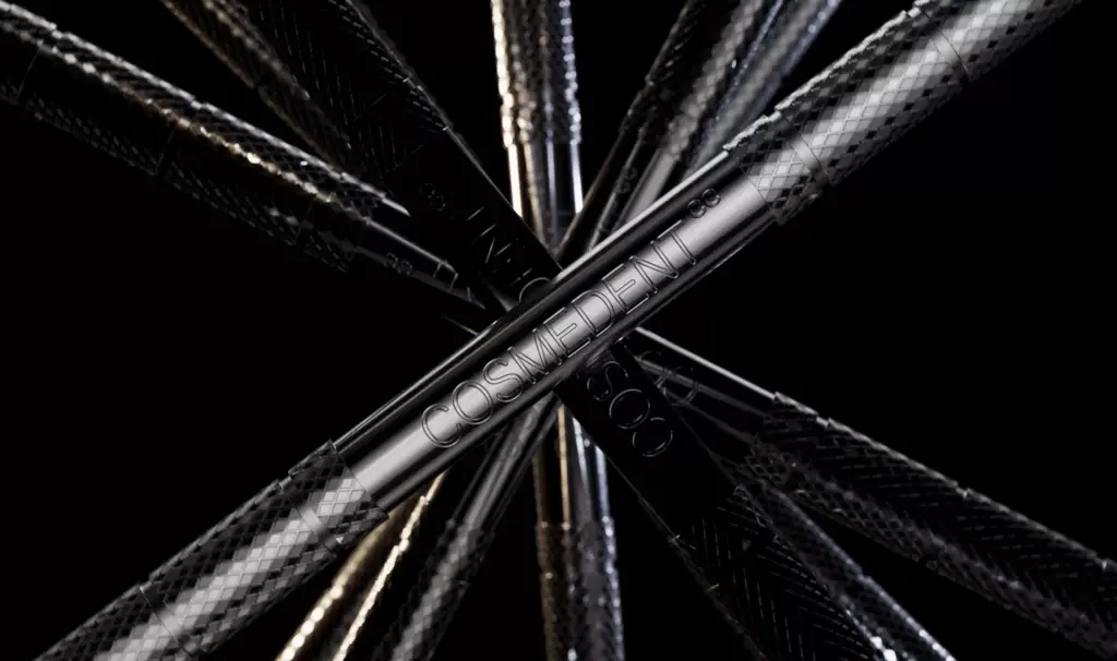 Animation For Dental Innovation showing cosmetic dental instrument handles in reflective black finish