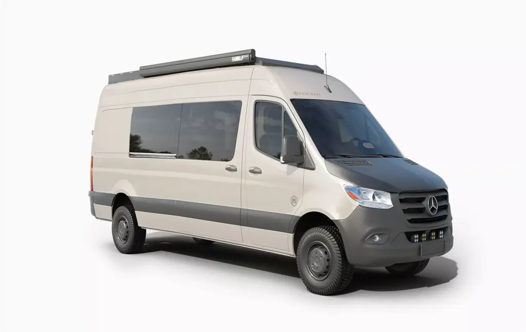 Mercedes camper van side view on white studio background, Automotive Rendering Service