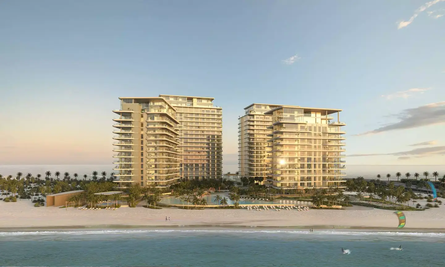 Best 3D Rendering Companies in India (2026): Top Studios Ranked 3D visualization of beachfront residential towers at sunset