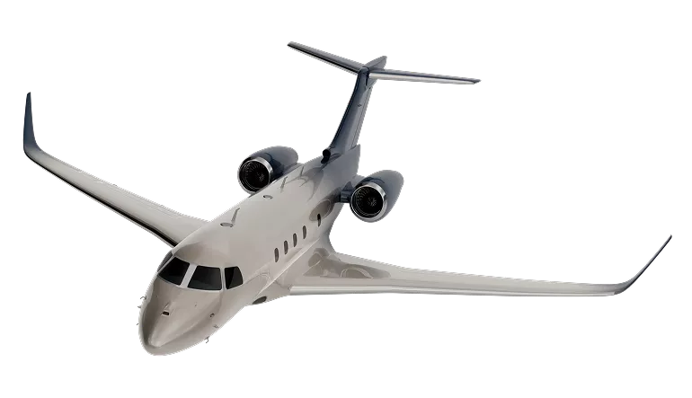 Gulfstream G450 aircraft design jet angled view showing cockpit windows swept wings and rear engines