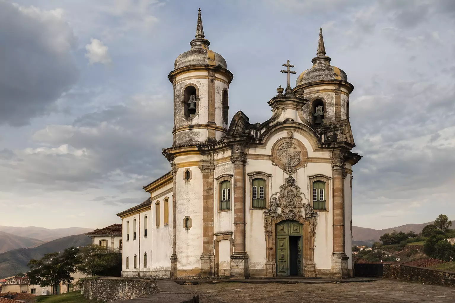 Baroque Architecture: Europe’s Boldest Expression of Power and Beauty Baroque church with twin bell towers on hill under cloudy sky, Baroque Architecture