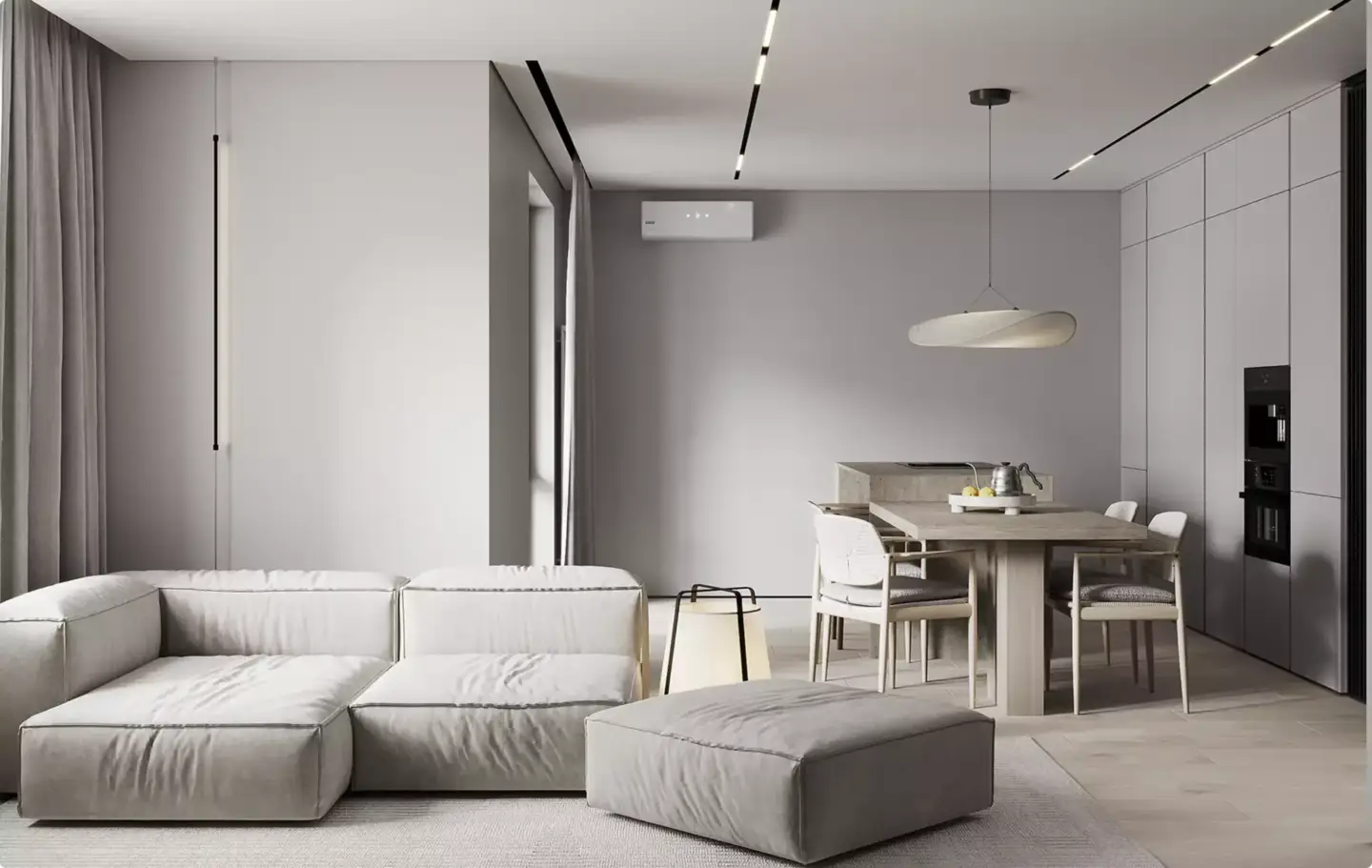 Best 3D Interior Rendering Companies in 2026 Modern gray living and dining area for comparing 3D interior rendering services
