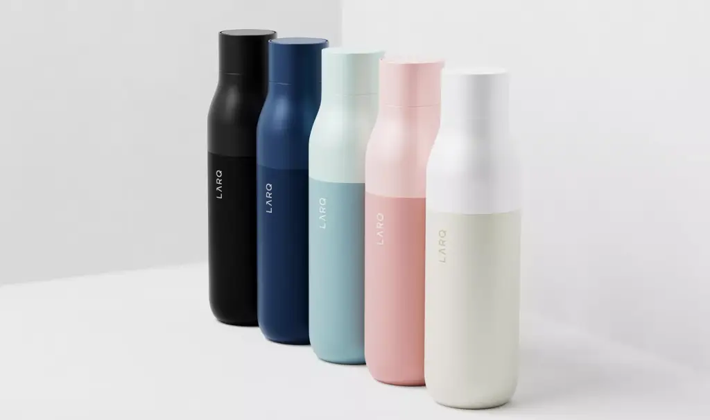 Smart water bottle CGI collection in black blue mint pink and white matte finishes