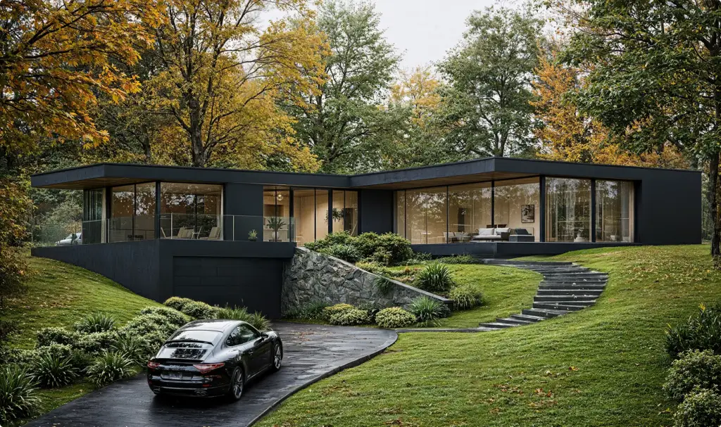 Modern house rendering