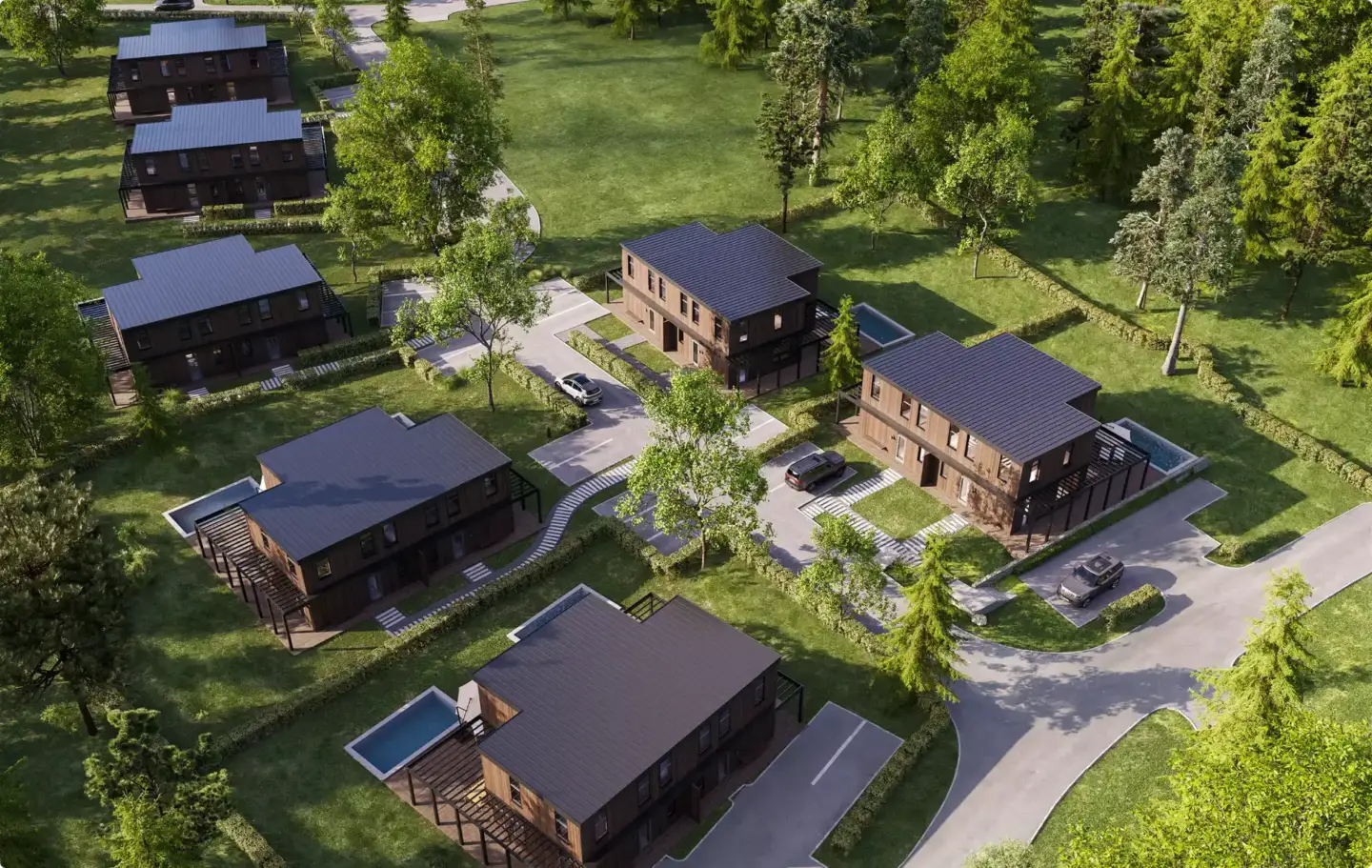 D5 Render vs Lumion: A Studio's Honest 2026 Comparison Aerial render of a large housing masterplan scene