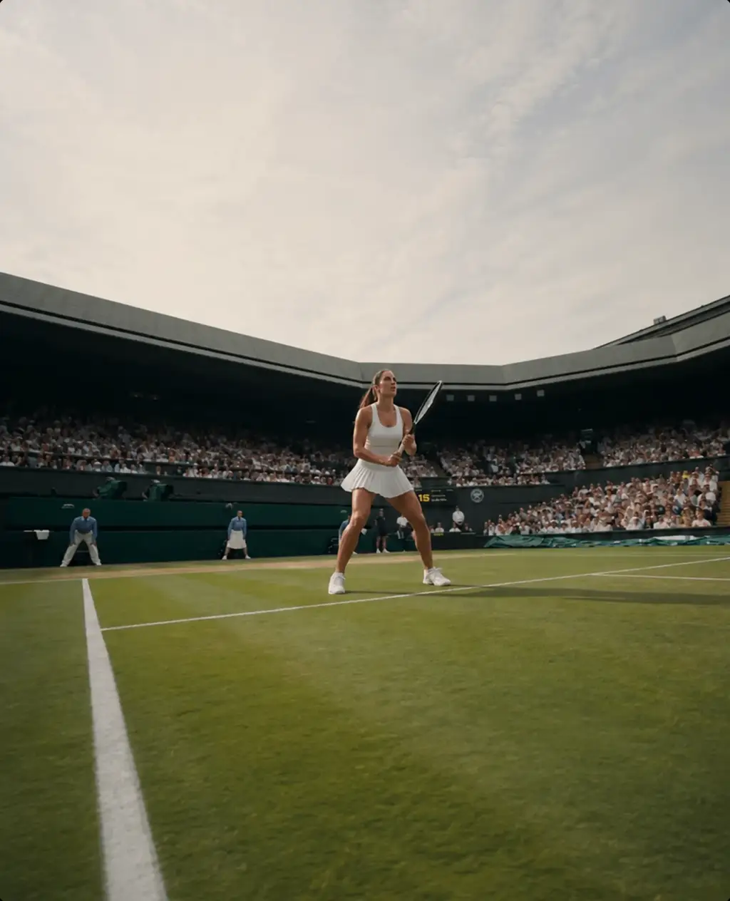 Athlete on a stadium track.