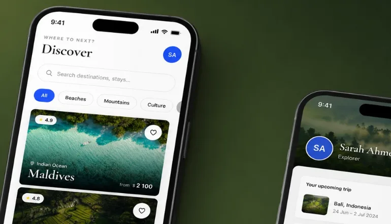 Consistent Escape brand identity across phone and web