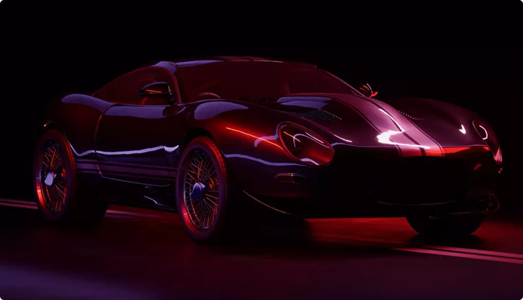 What Is Automotive CGI? A Guide to Car Rendering Photorealistic automotive CGI of a custom Jaguar-inspired car in a red studio