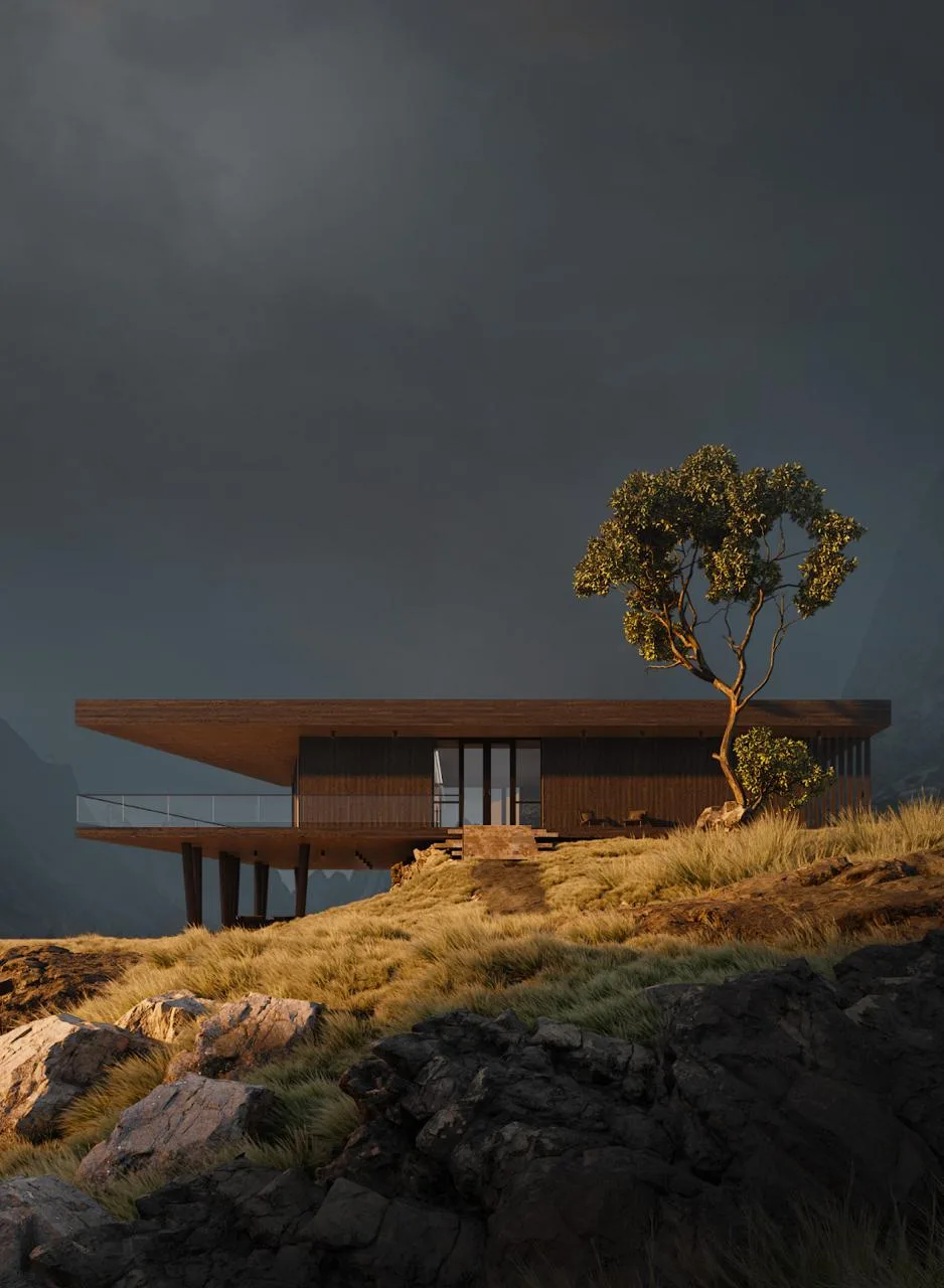 Modern architectural visualization concept Minimalist architectural visualization produced by a 3D architectural rendering company
