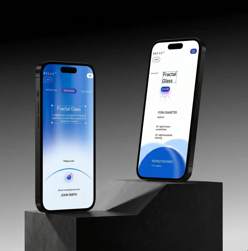 Early mobile app concept developed into a consistent UI design