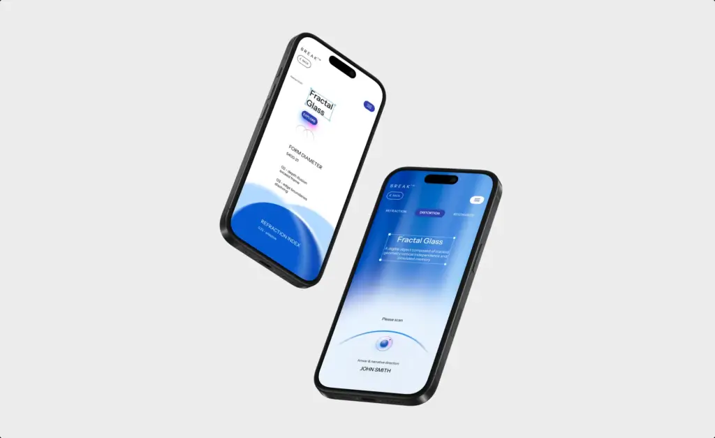 Mobile app interface detail in the designed UI system