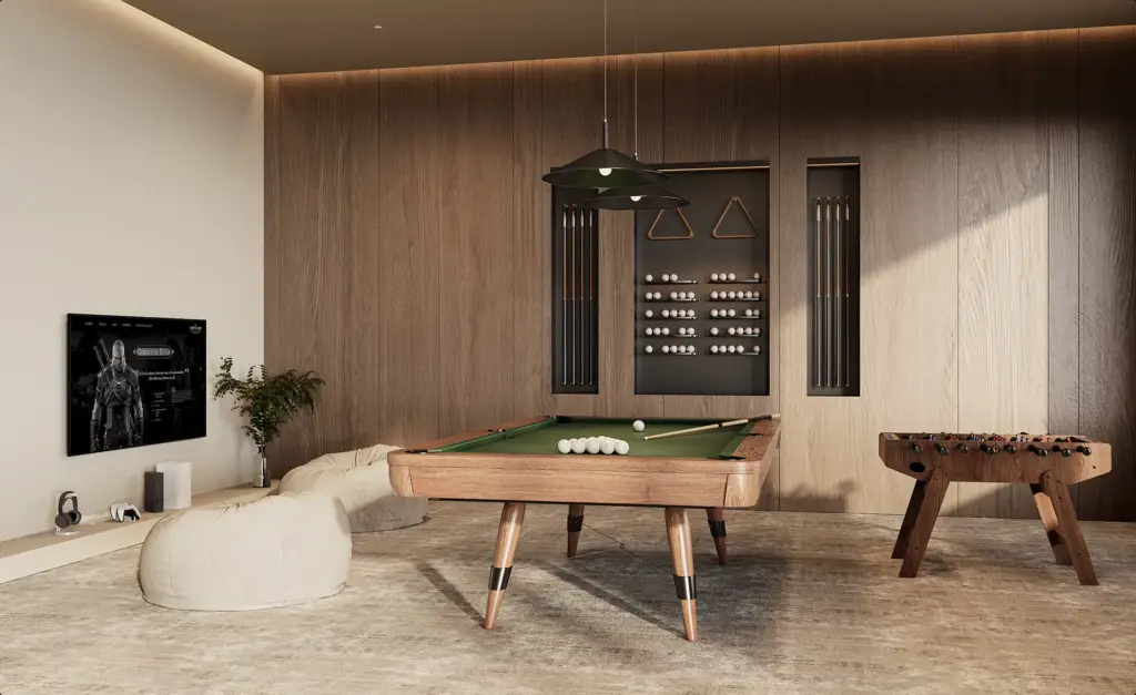 Office interior 3D rendering expressing brand identity across the workspace