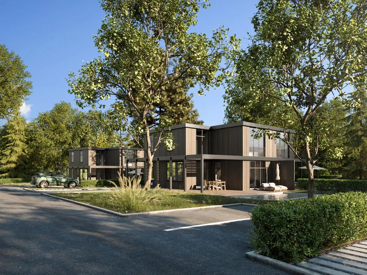 Residential architectural CGI visualization Residential development architectural rendering by an architectural visualization studio